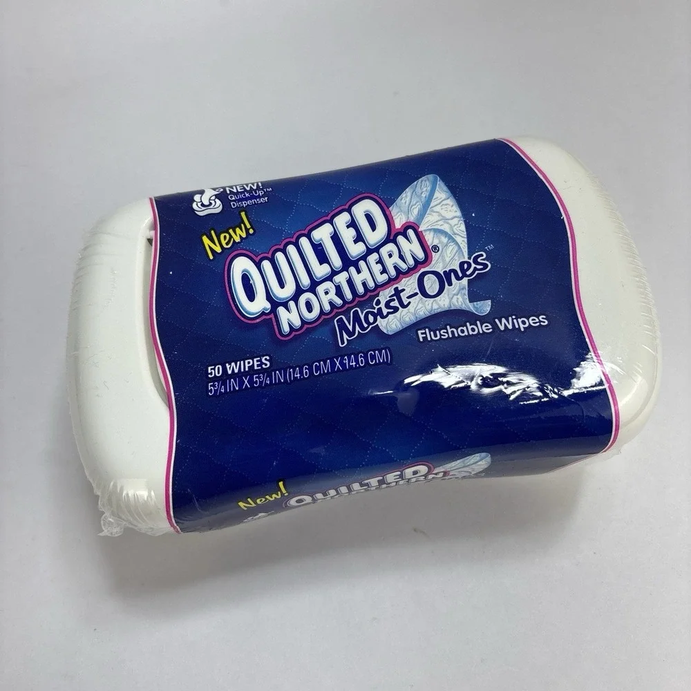 Quilted Northern Moist-Ones Refillable Pop-Up Tub Hard Container Flushable Wipes